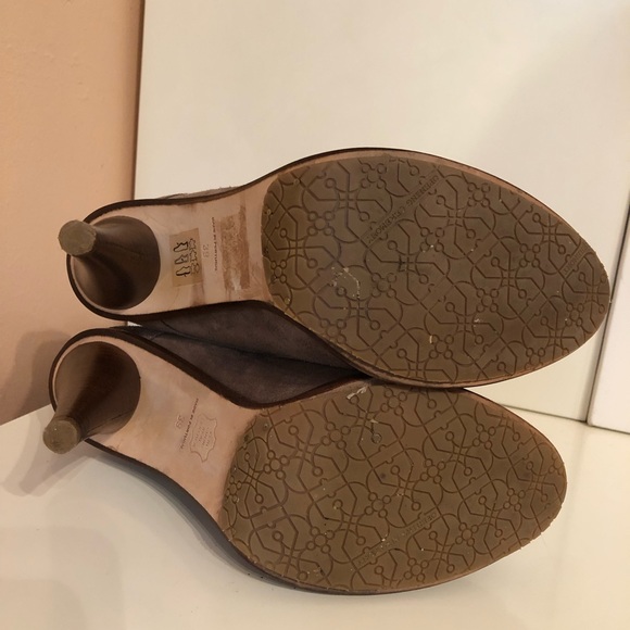 OPENING CEREMONY Grey Suede Lace up Ankle Boots Cone Wood Heel Y2K, 39 fits US 8 - Picture 9 of 10